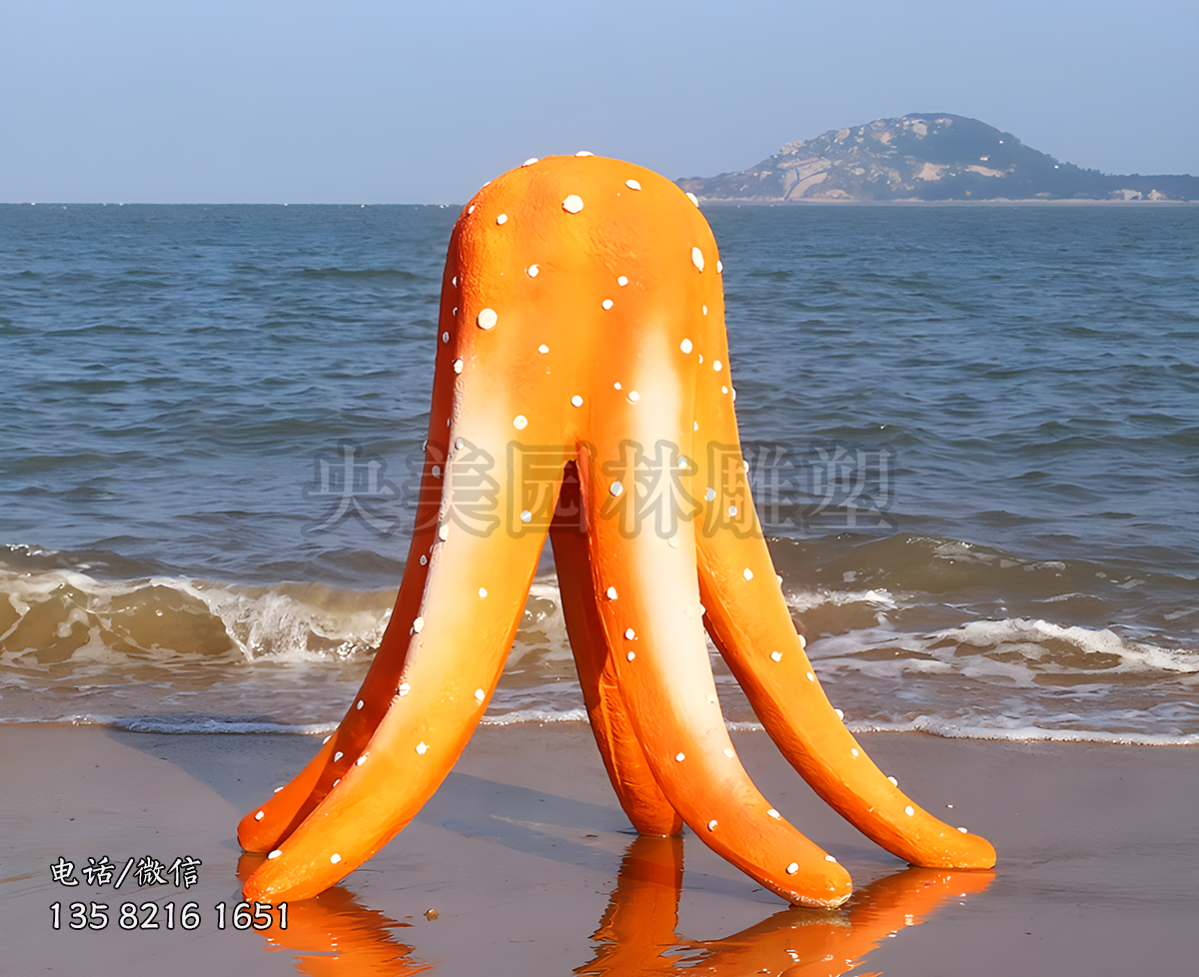 玻璃鋼仿真章魚(yú)雕塑擺件