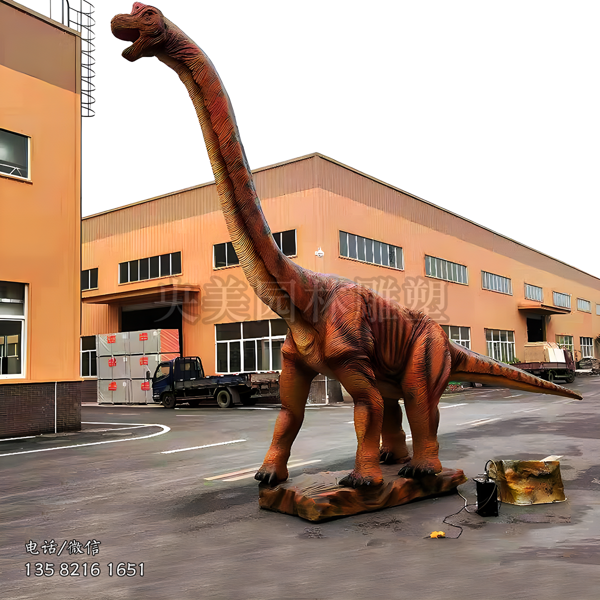腕龍玻璃鋼仿生動(dòng)物雕塑