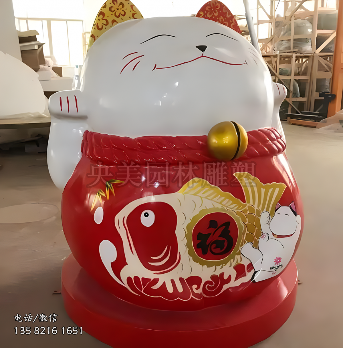 胖嘟嘟圓滾滾的招財貓雕塑 胖嘟嘟圓滾滾的招財貓雕塑