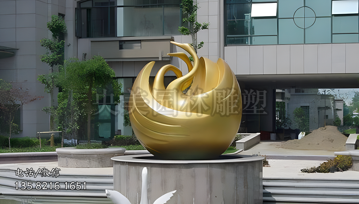 抽象天鵝藝術雕塑