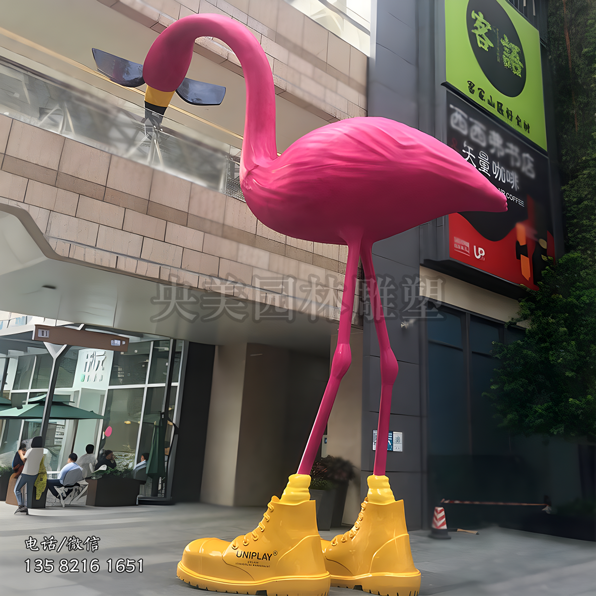 大型玻璃鋼仿真火烈鳥雕塑