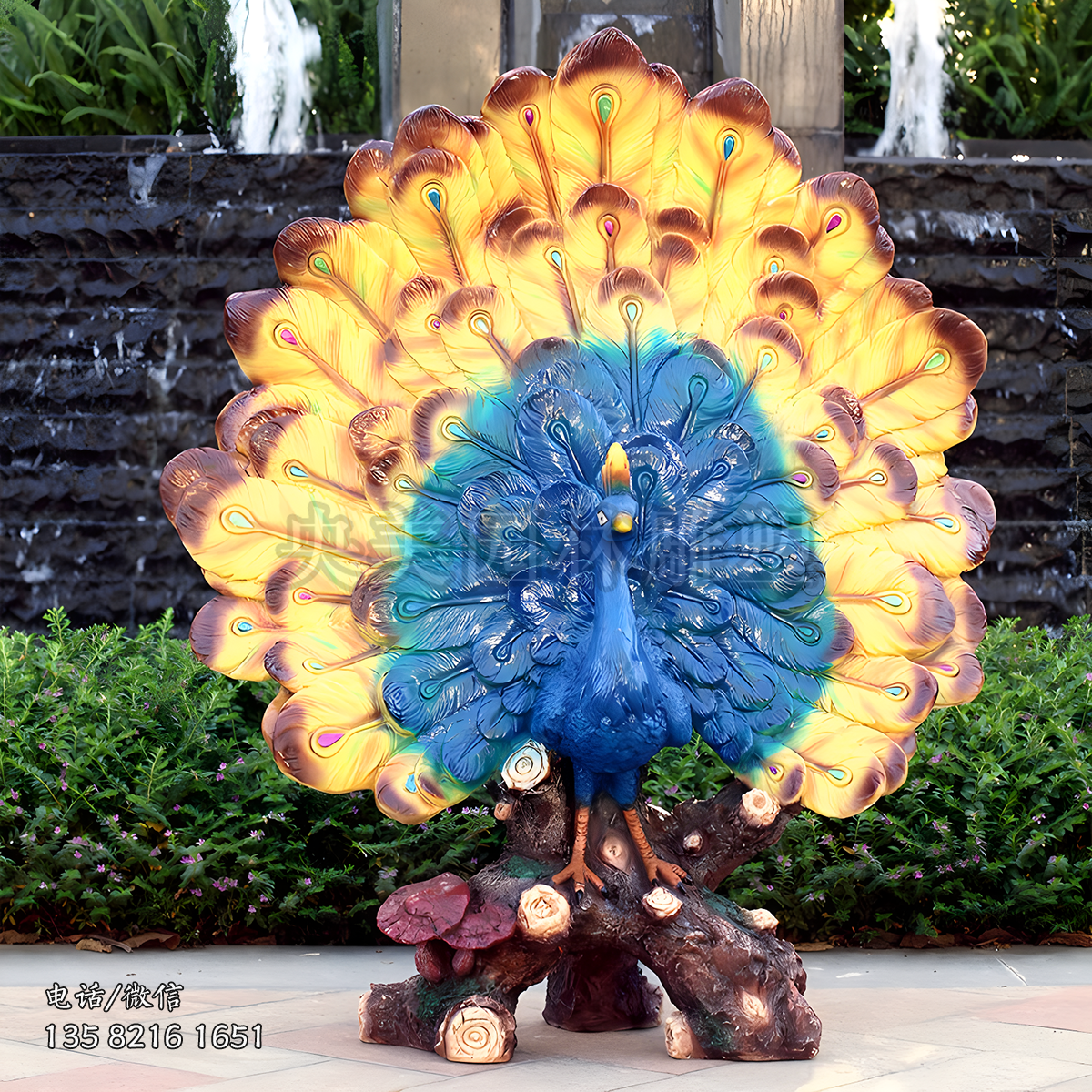玻璃鋼孔雀開屏仿真動(dòng)物雕塑