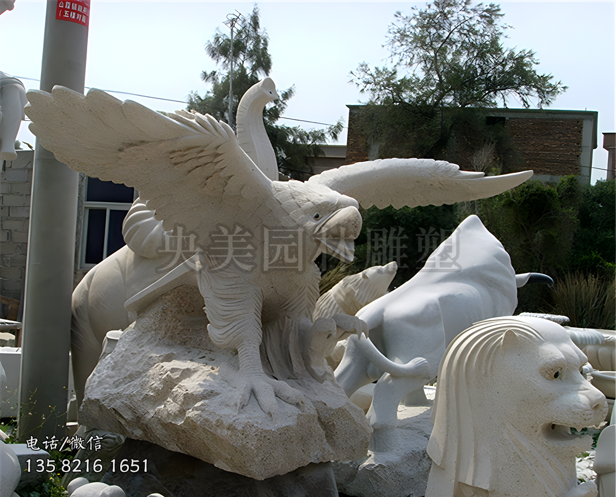 大理石石雕老鷹