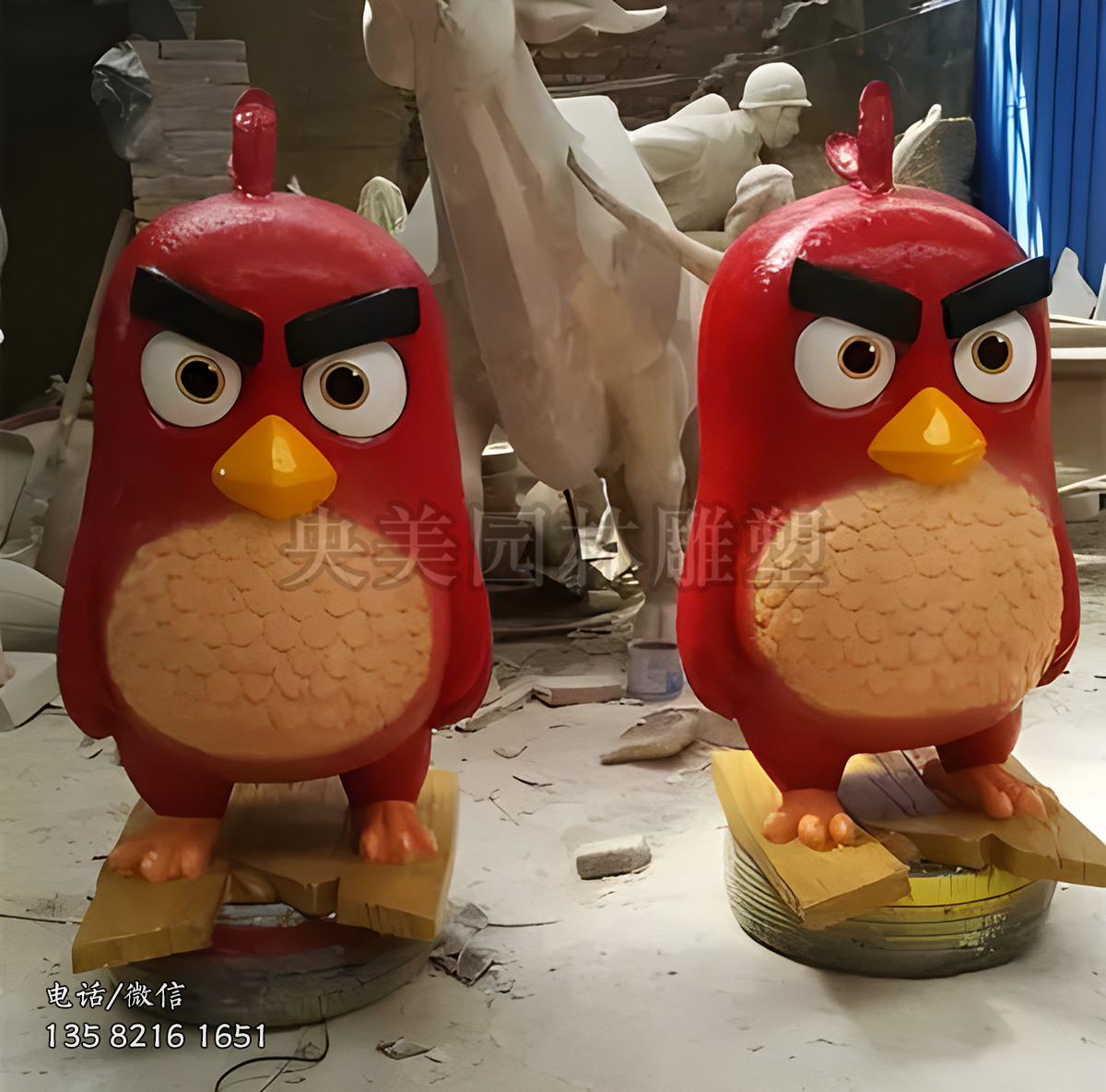 玻璃鋼仿真《憤怒的小鳥(niǎo)》雕塑