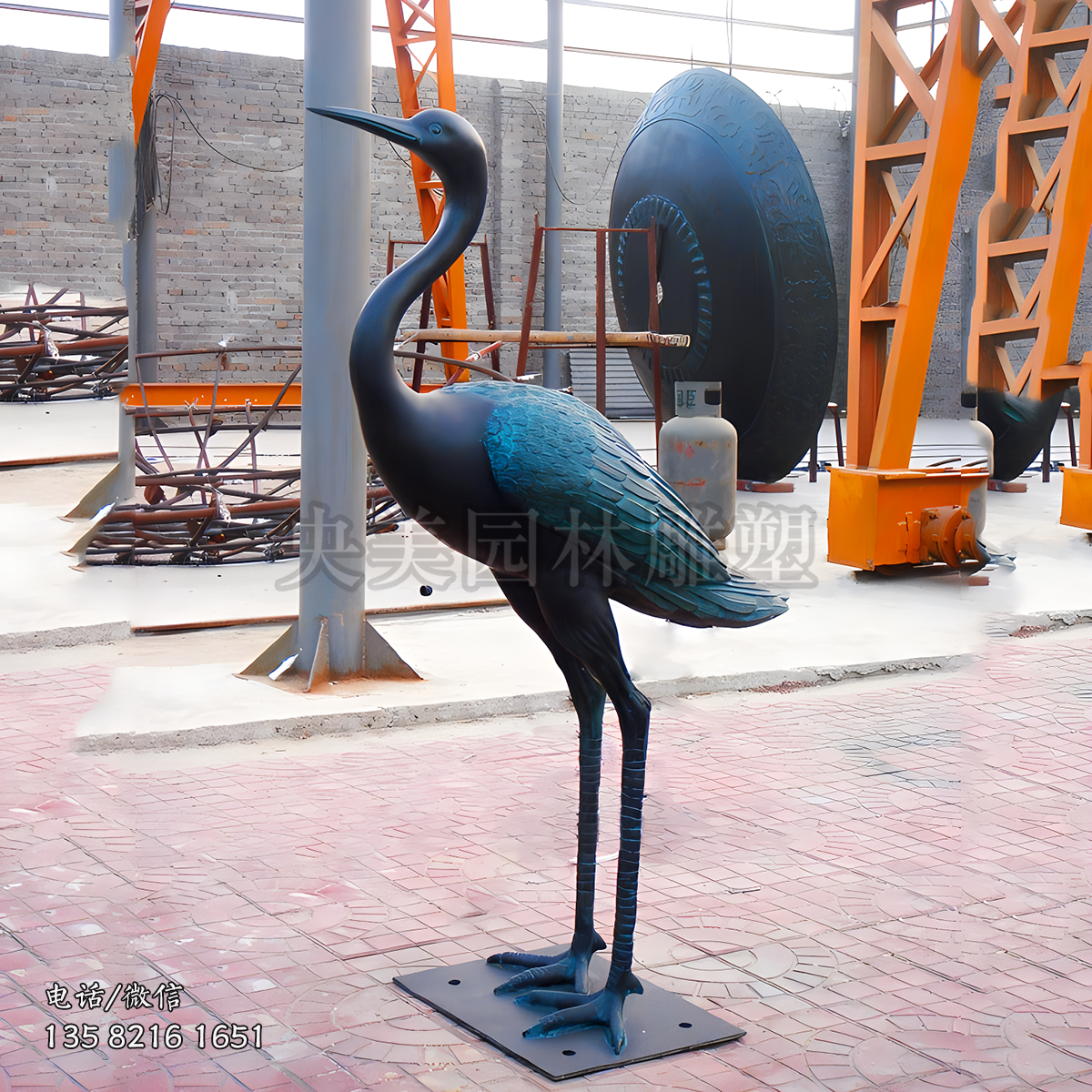 仿古青銅仙鶴雕塑