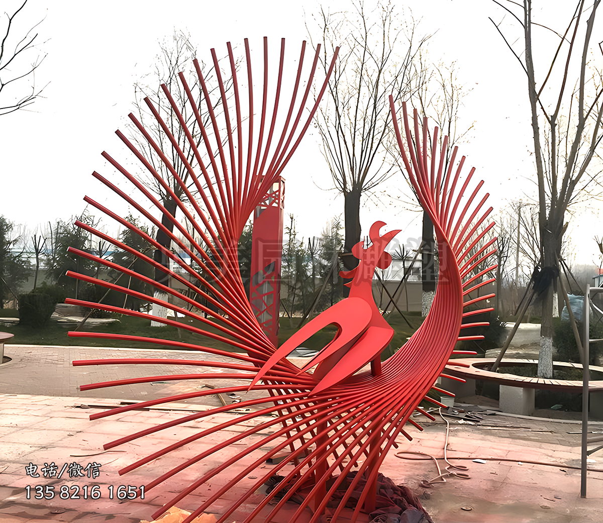 抽象鳳凰創(chuàng)意不銹鋼景觀雕塑