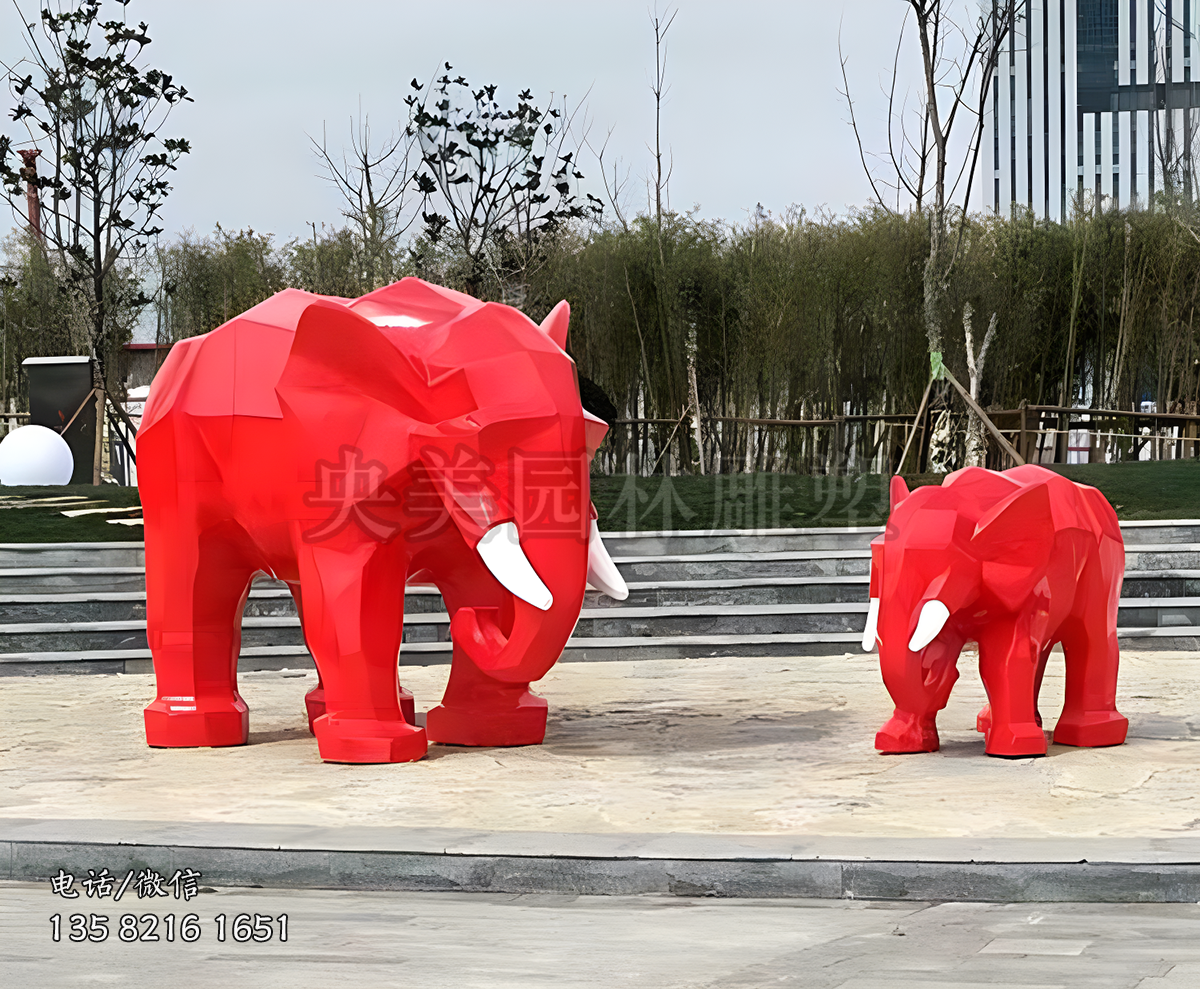 切面玻璃鋼大象雕塑