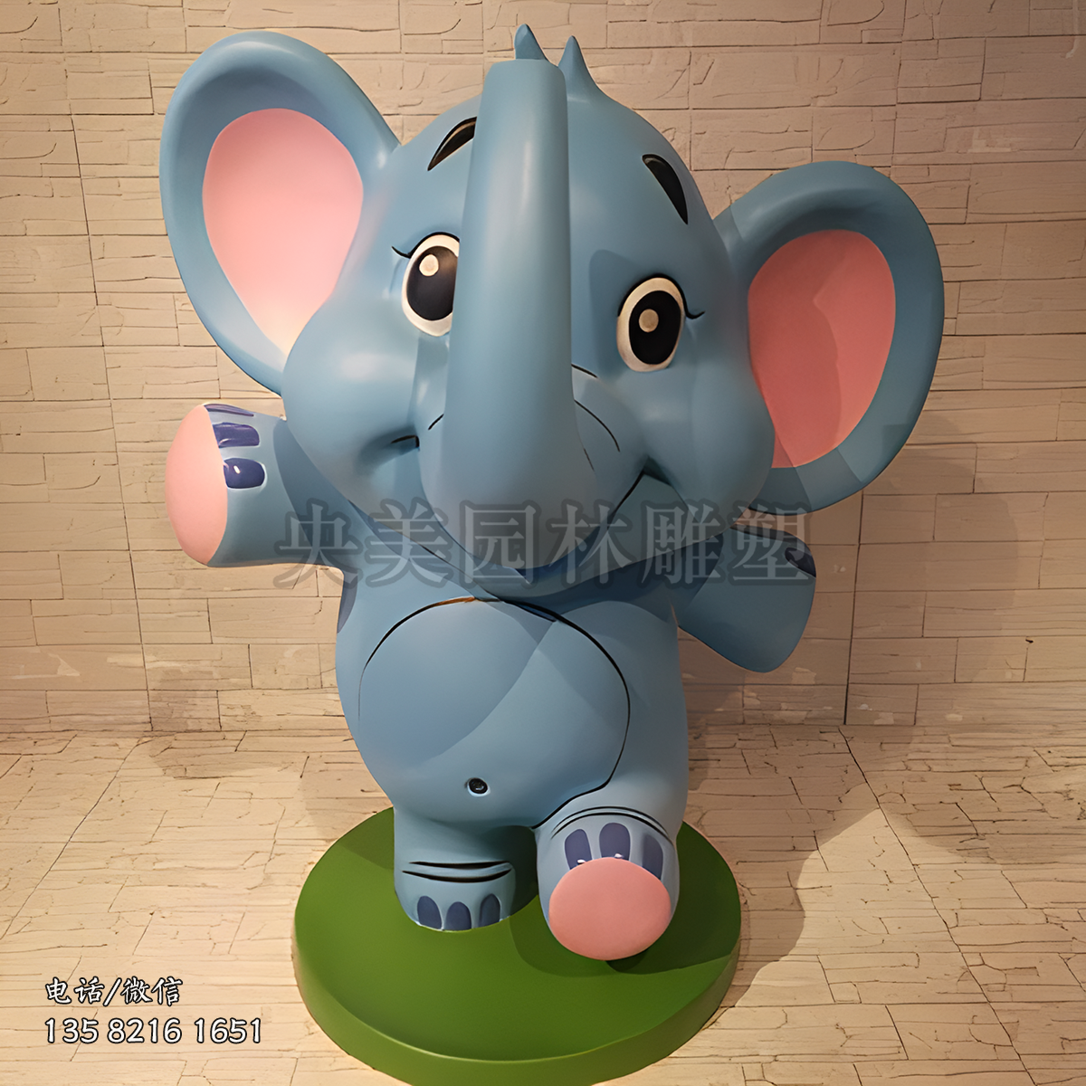 玻璃鋼卡通小象公仔雕塑