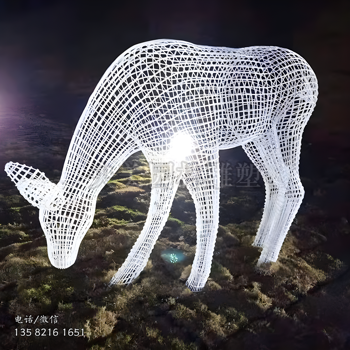 編織鏤空鹿雕塑