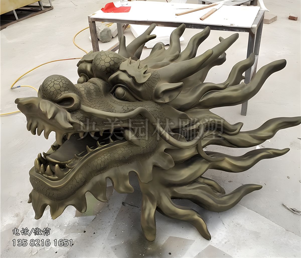 鑄銅仿真龍頭雕塑
