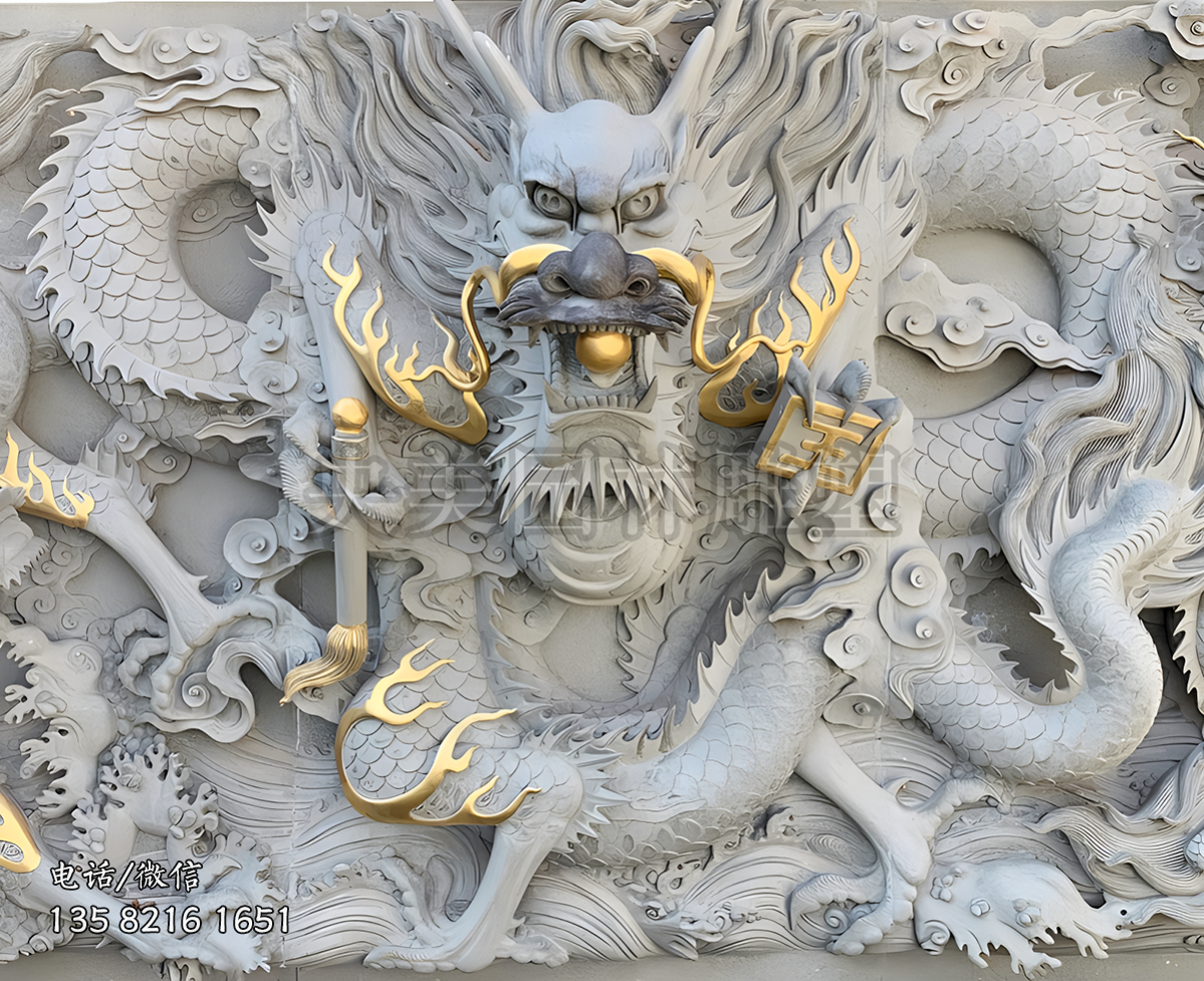 高浮雕龍紋裝飾壁畫