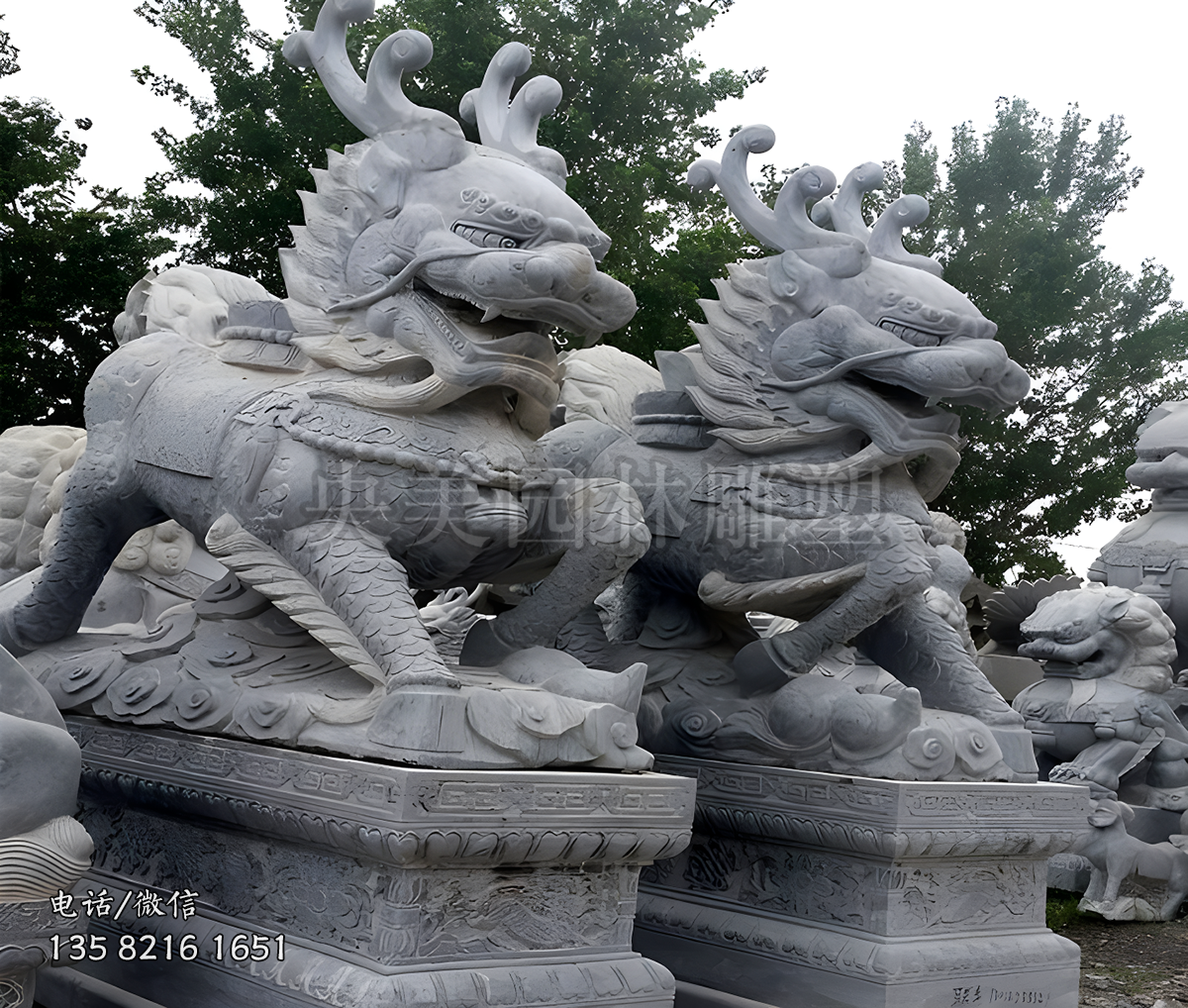 青石陵園祥瑞麒麟石雕