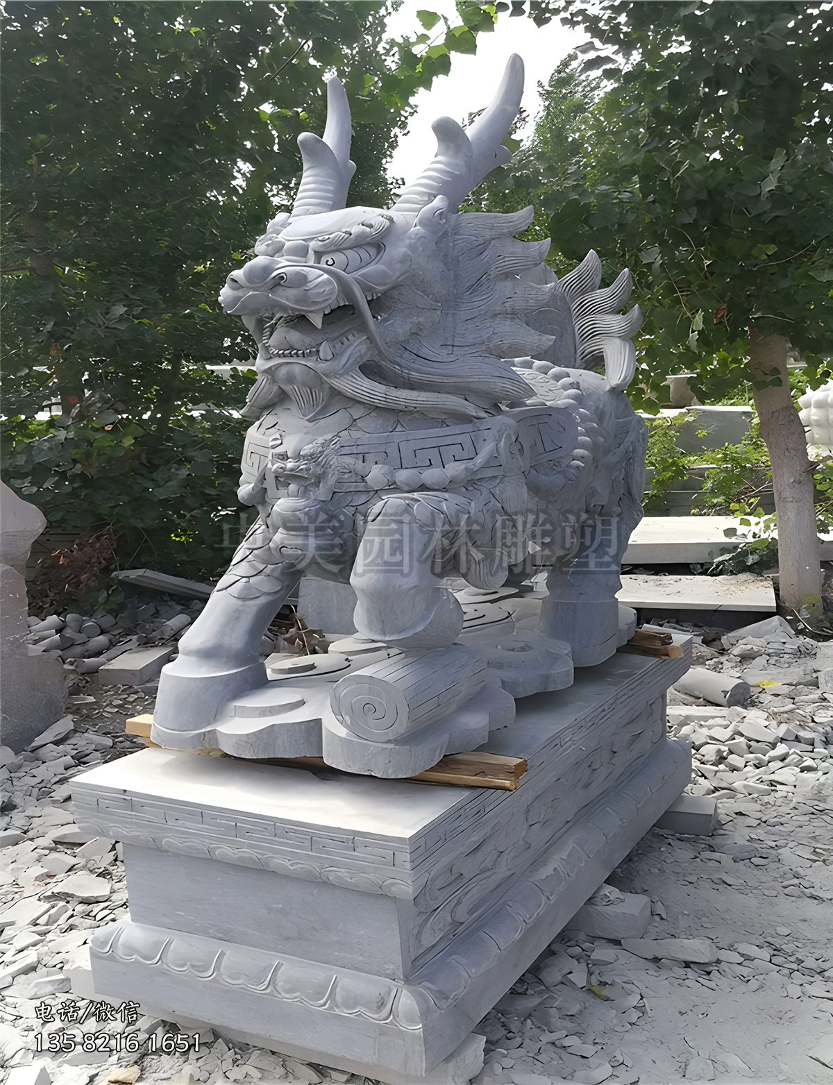 青石麒麟圣獸石雕