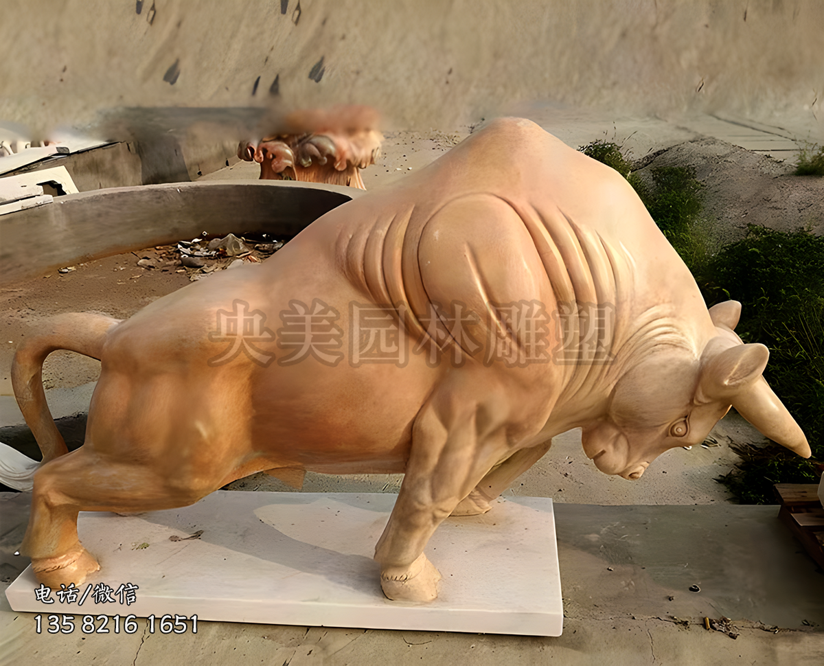 大理石石雕開荒牛雕塑