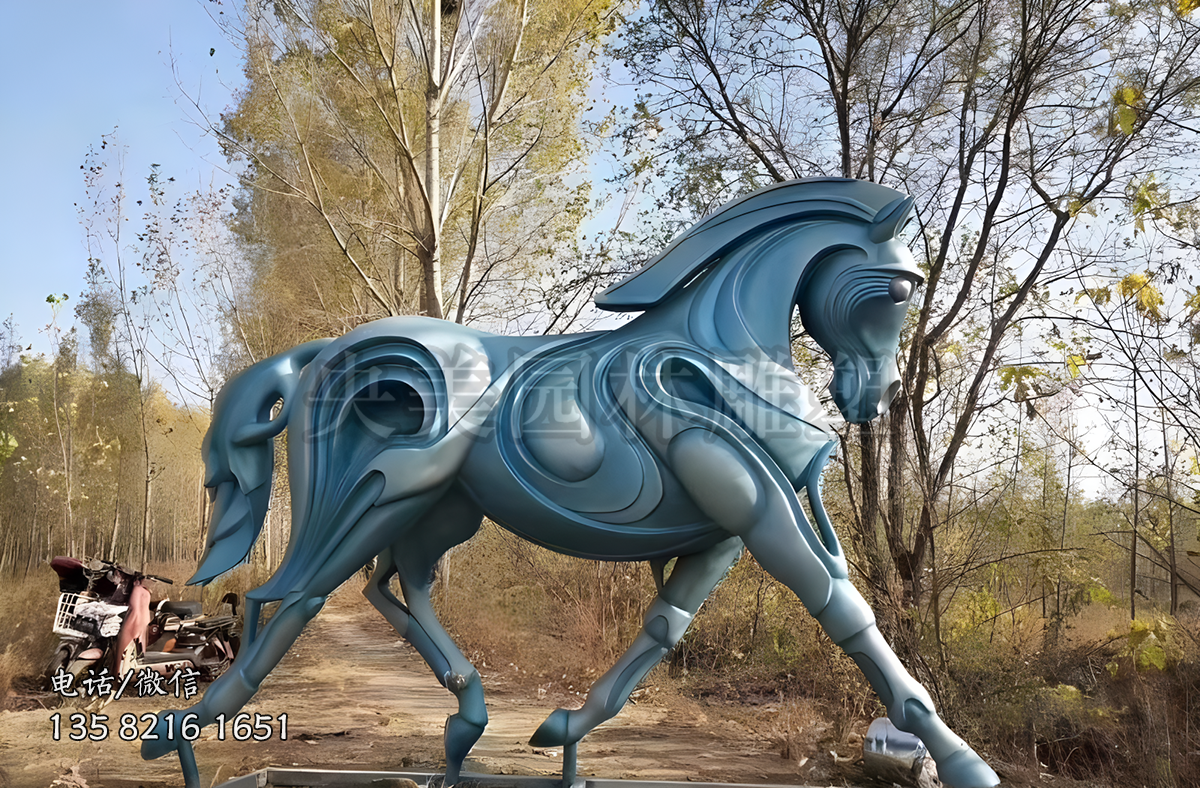 流線型創(chuàng)意青銅馬雕塑