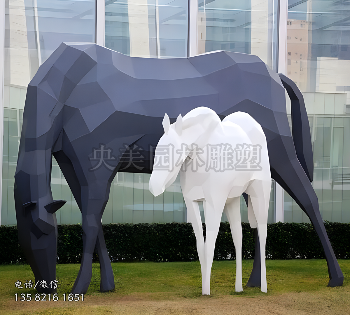 切面不銹鋼馬雕塑