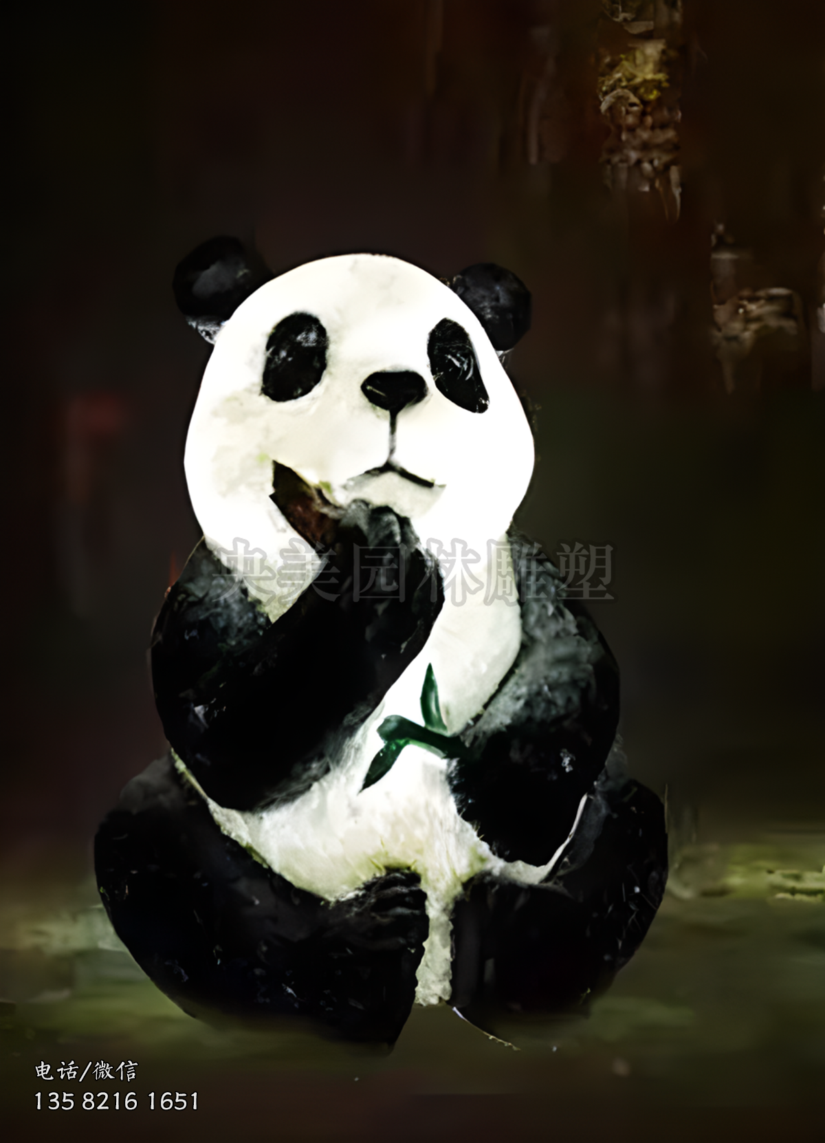 玻璃鋼透光仿真熊貓雕塑