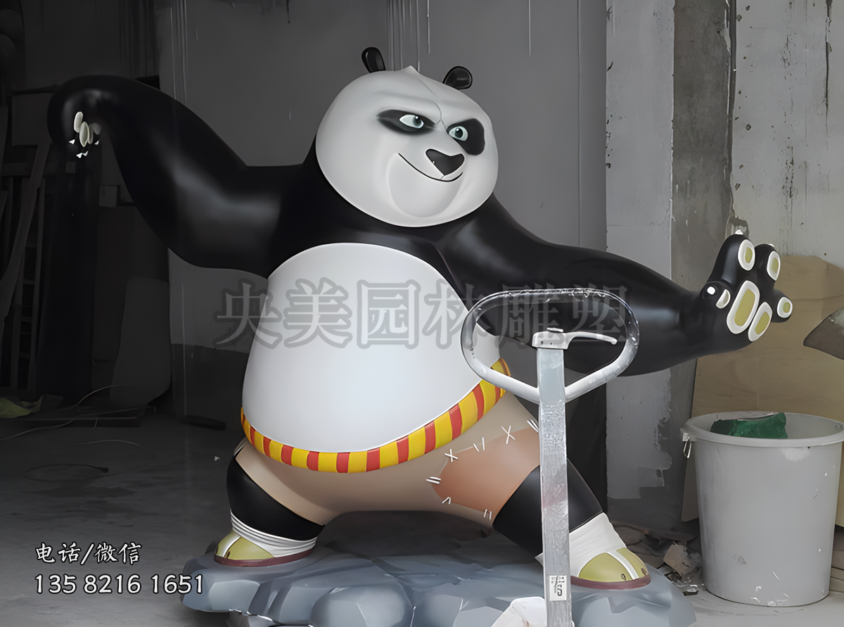 功夫熊貓動(dòng)漫人物阿寶雕塑