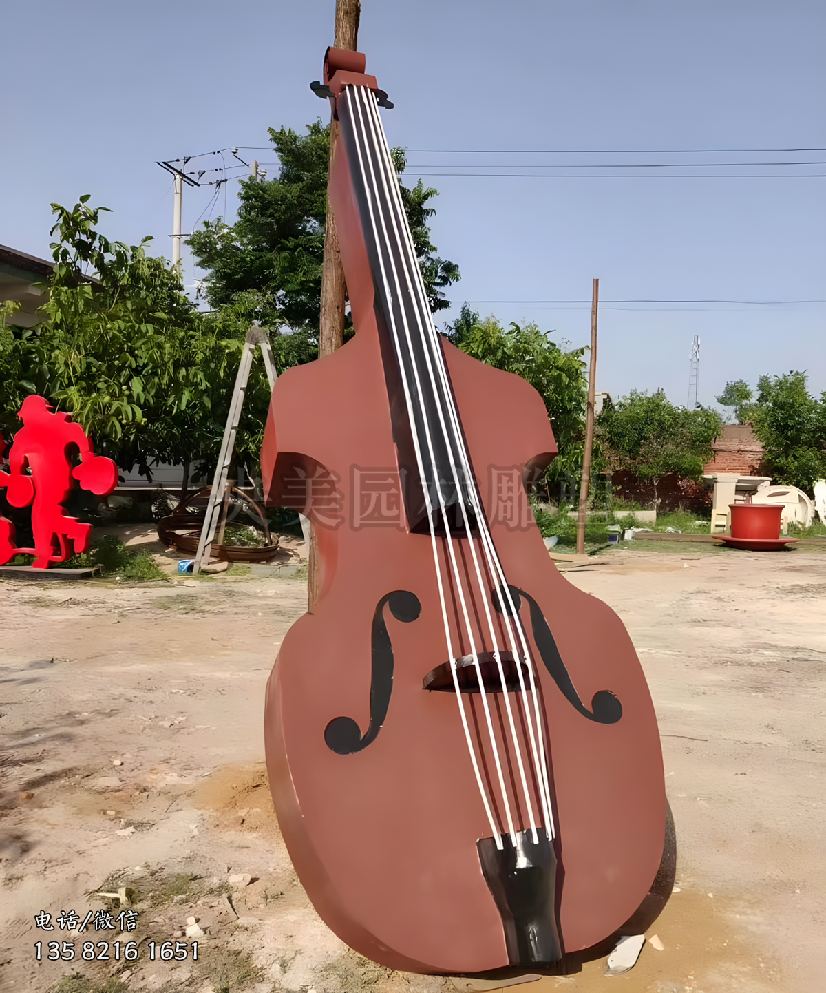 仿真不銹鋼琴雕塑擺件