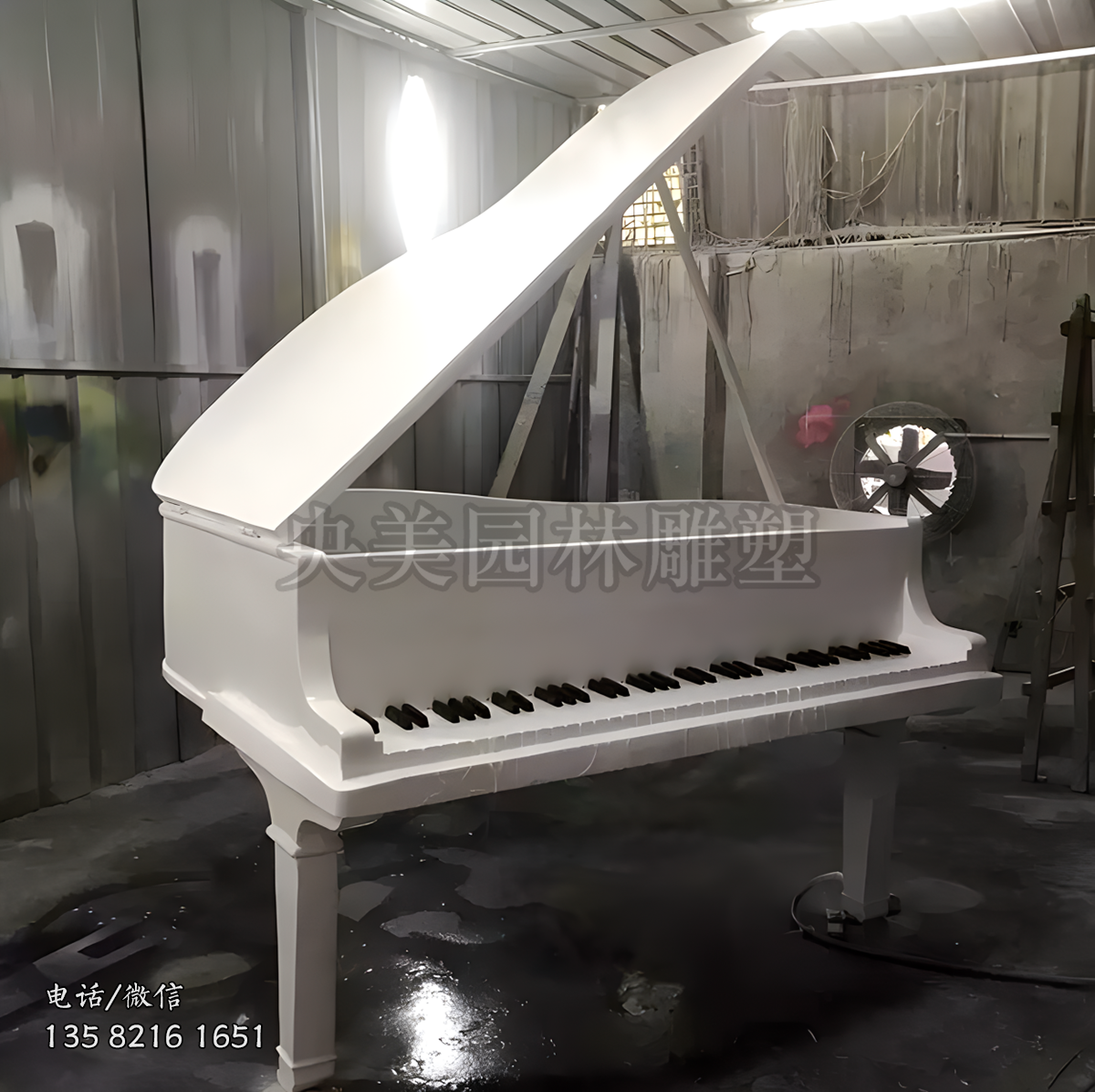 仿真玻璃鋼鋼琴雕塑