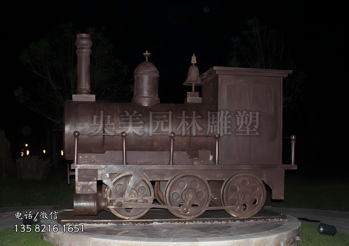 仿古火車車頭景觀雕塑