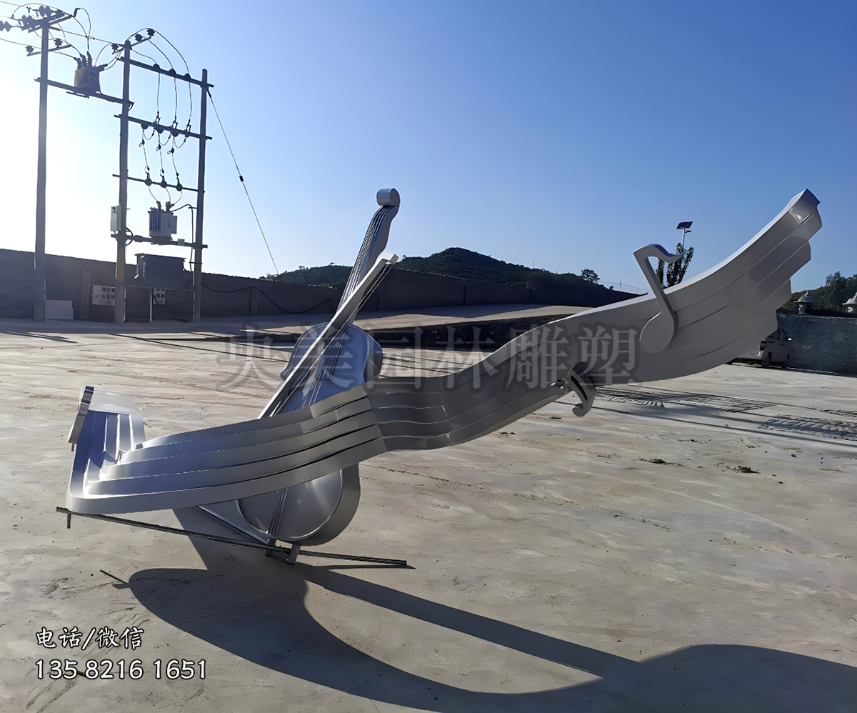 大提琴和音符裝飾的音樂主題不銹鋼景觀雕塑