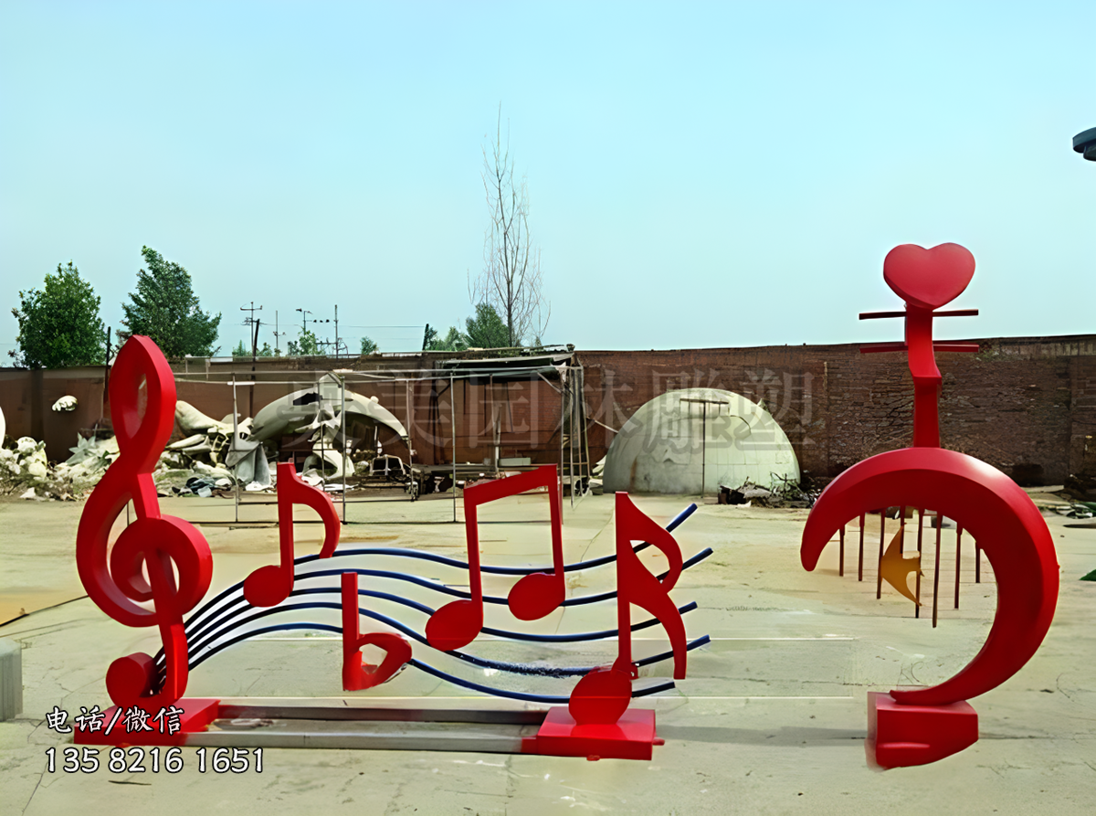不銹鋼音符景觀雕塑擺件