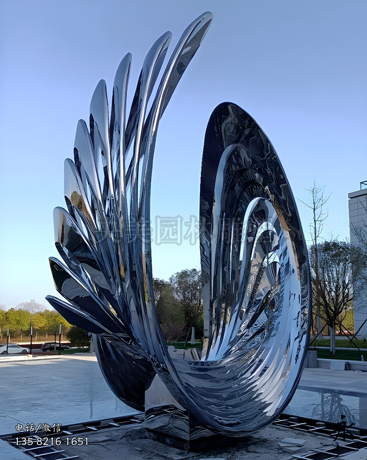 鏡面不銹鋼創(chuàng)意翅膀雕塑