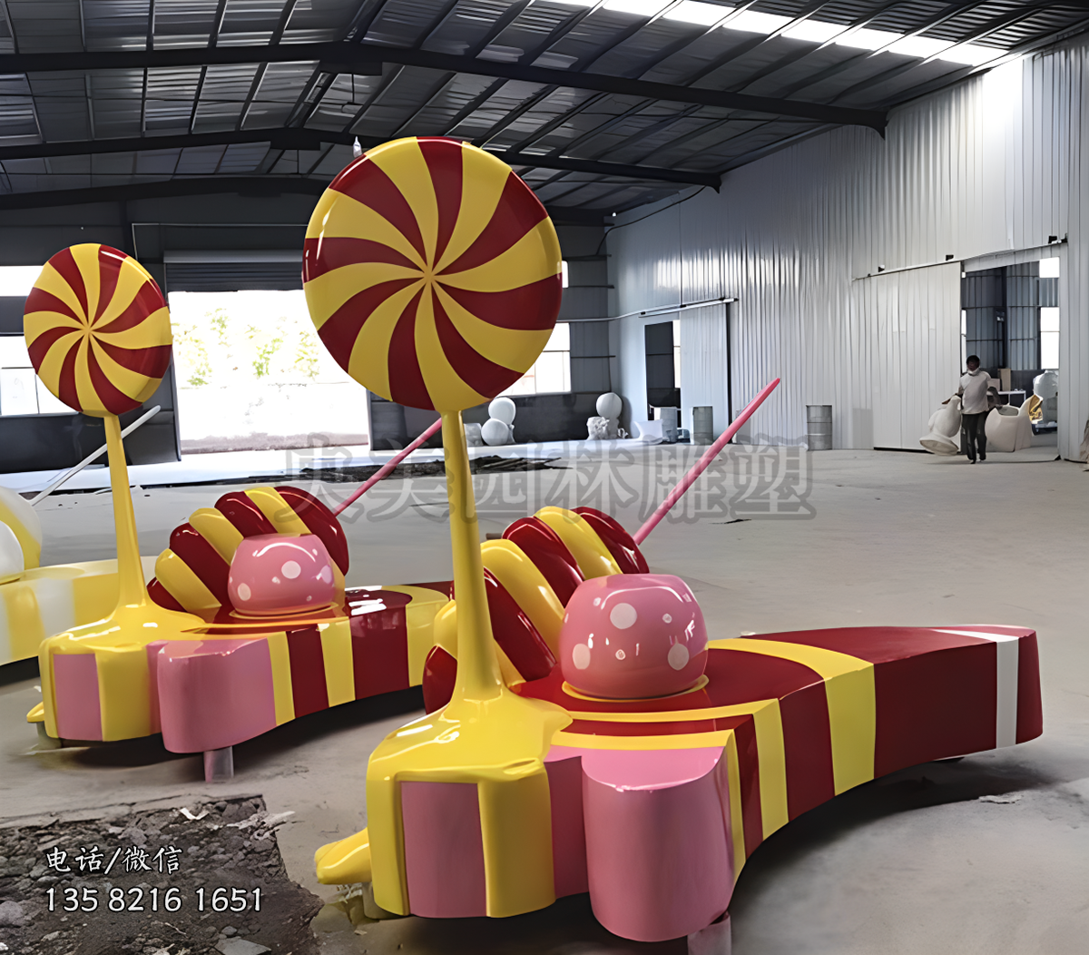 玻璃鋼商場美陳棒棒糖雕塑
