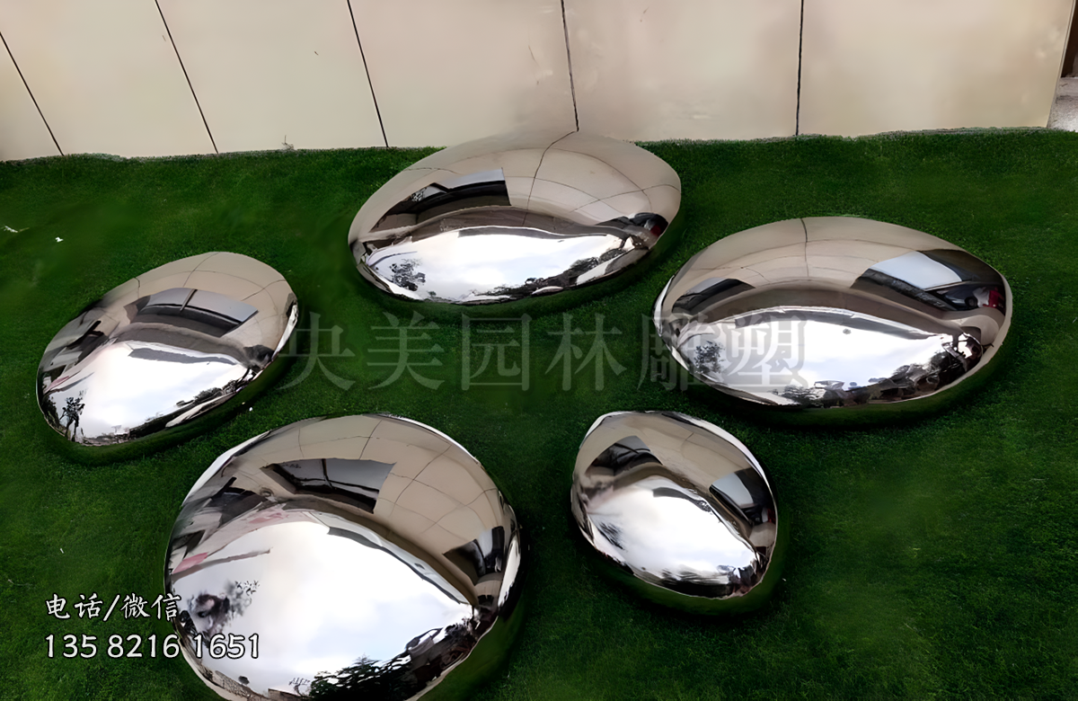 不銹鋼鵝卵石園林裝飾擺件