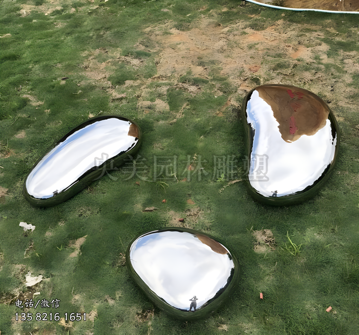 拋光打磨鵝卵石不銹鋼雕塑