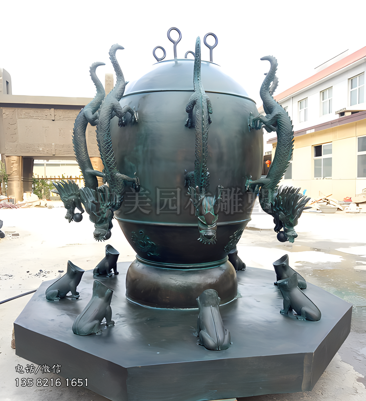 青銅地動儀雕塑擺件