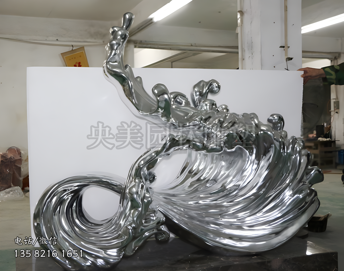 巨浪不銹鋼浪花雕塑