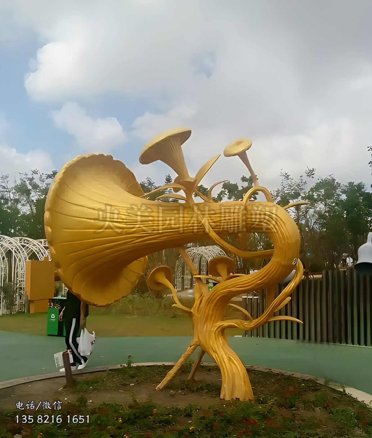 樹形不銹鋼喇叭花雕塑