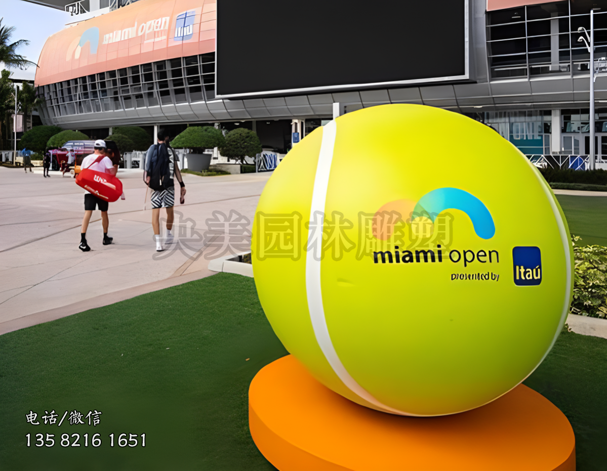 玻璃鋼仿真網(wǎng)球雕塑擺件