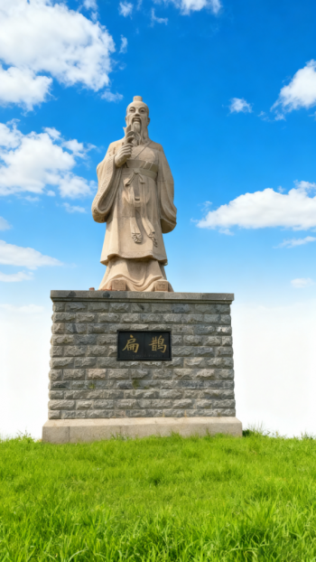 玻璃鋼仿紅砂巖扁鵲雕塑