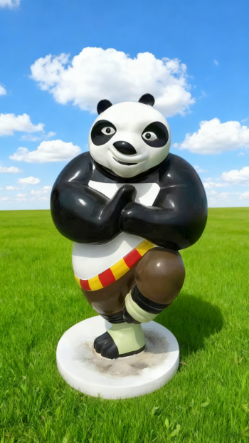 卡通玻璃鋼功夫熊貓雕塑 (6)