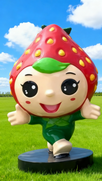 玻璃鋼卡通草莓雕塑公仔 (6)
