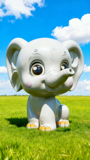 玻璃鋼卡通大象雕塑 (3)
