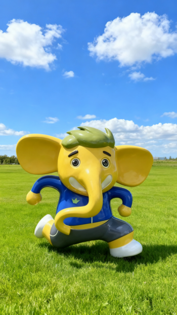 玻璃鋼卡通大象雕塑 (8)