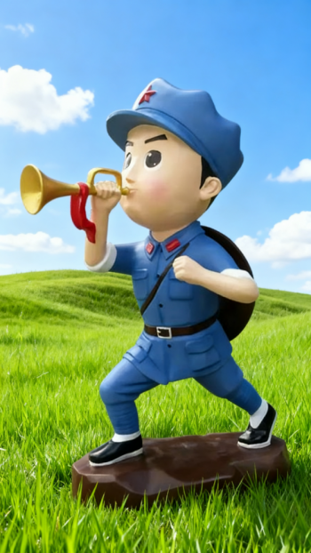 玻璃鋼卡通紅軍雕塑 (10)