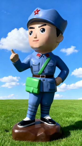 玻璃鋼卡通紅軍雕塑 (16)