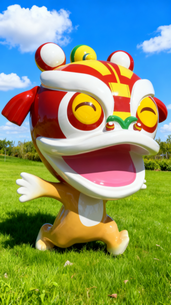 玻璃鋼卡通獅子雕塑 (8)