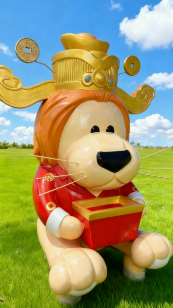 玻璃鋼卡通獅子雕塑 (11)