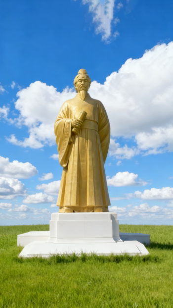 玻璃鋼仿銅張仲景雕塑 (7)