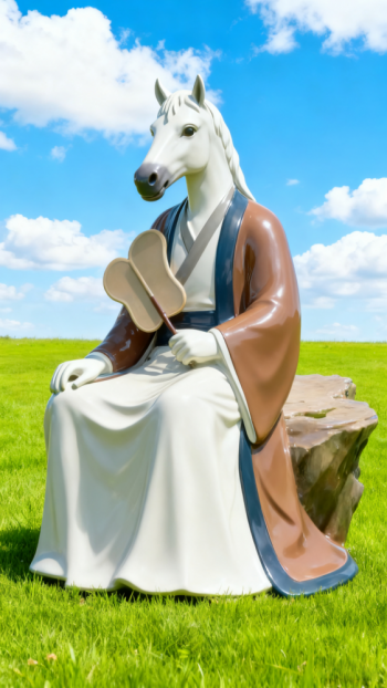 獸首人身十二生肖動物雕塑 (5)