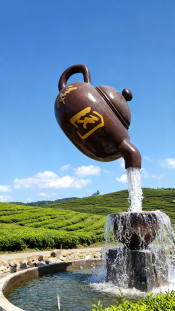 玻璃鋼懸空流水天壺茶壺景觀雕塑 (13)