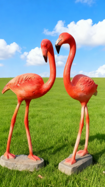 玻璃鋼仿真火烈鳥(niǎo)雕塑 (1)