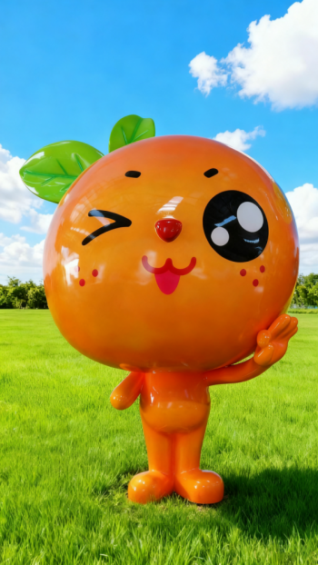 玻璃鋼卡通橙子雕塑 (16)