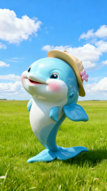 玻璃鋼卡通海豚雕塑 (2)